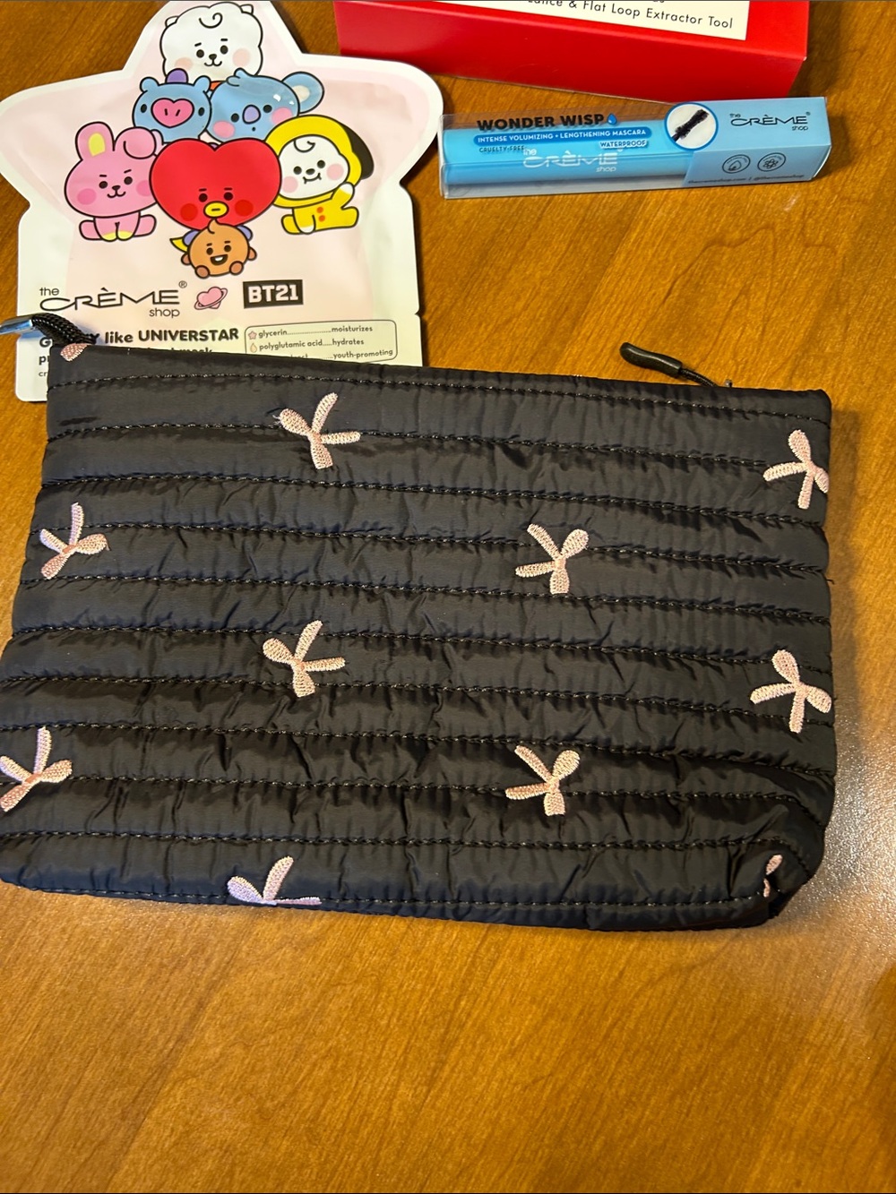 The Crème Shop Skincare & Makeup Set - Black Pink Bow Pouch - Picture 6 of 9